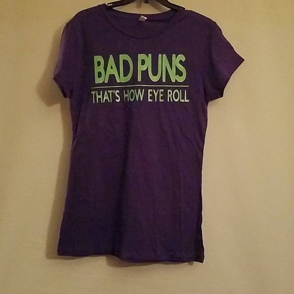 Bad Puns That's How I Roll XL Purple Short Sleeve